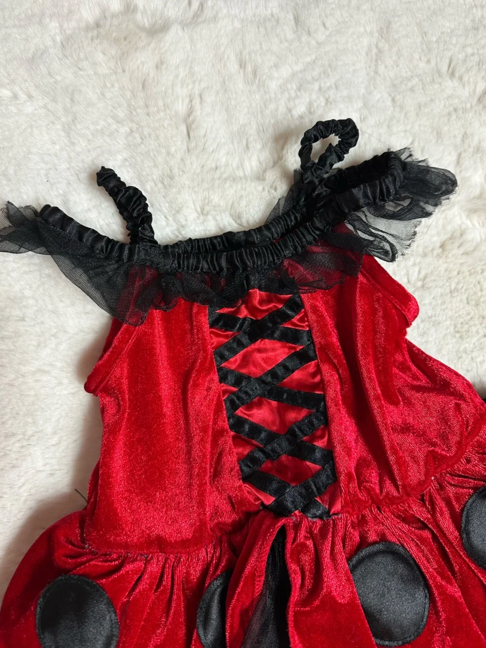 Toddler Red and Black Ladybug Costume Bodysuit